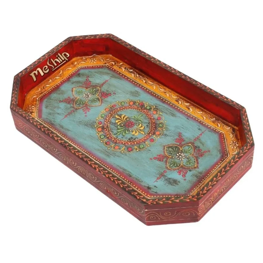 Untitled design (38) Mango Wood Eight Corner Serving Tray - Image 1