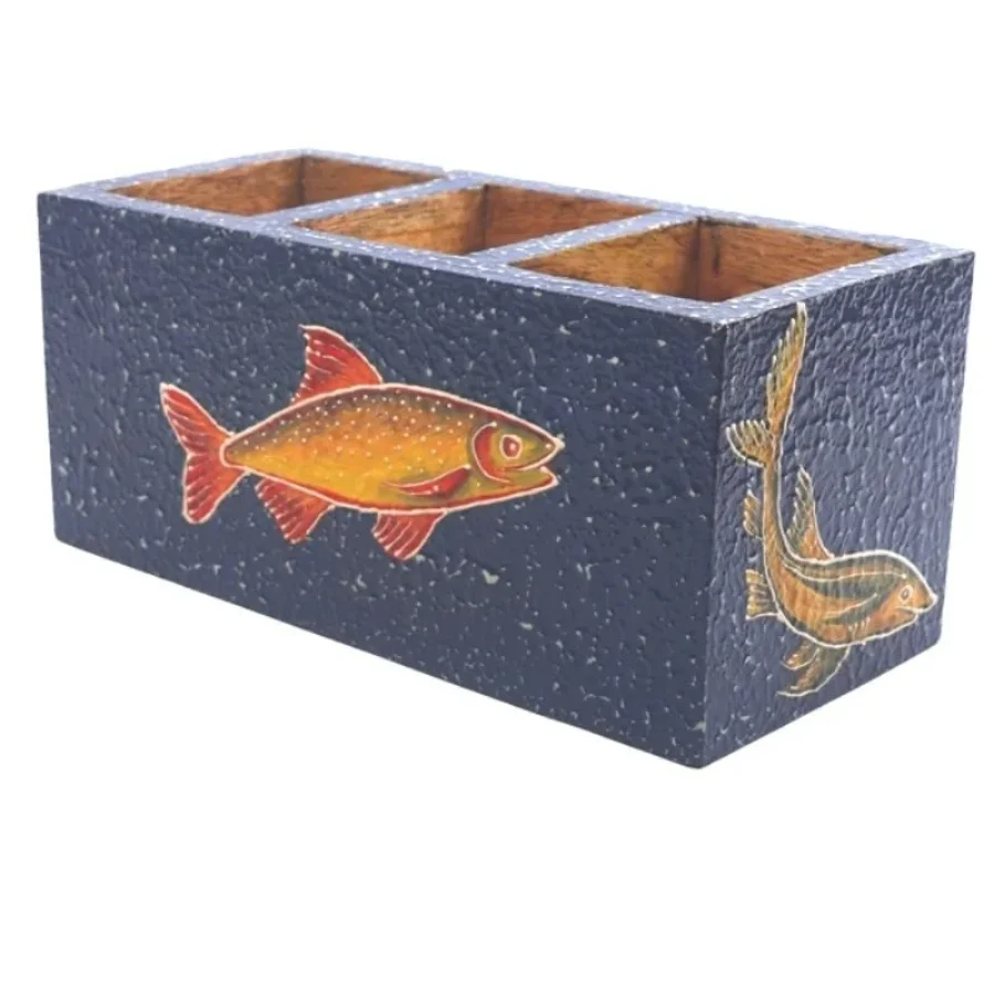 Untitled design (50) Mango Wood hand Painted Knifes/ Spoon Holder - Image 1