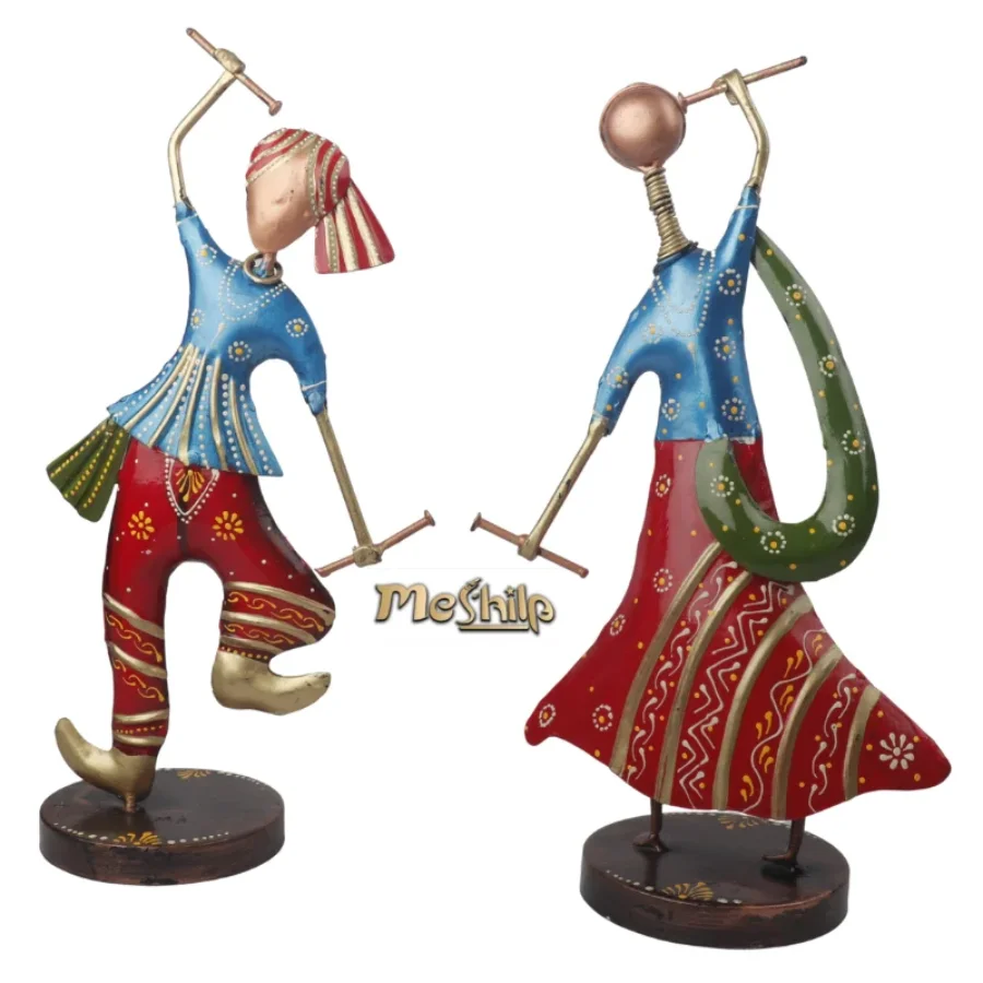 Untitled design (56) Iron Decorative Garba Dancing Couple Show piece for home,Office Decor. - Image 1